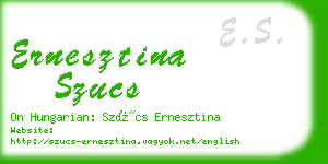 ernesztina szucs business card